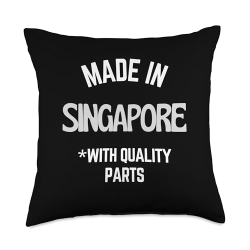 Made In Singapore Slogan Throw Pillow