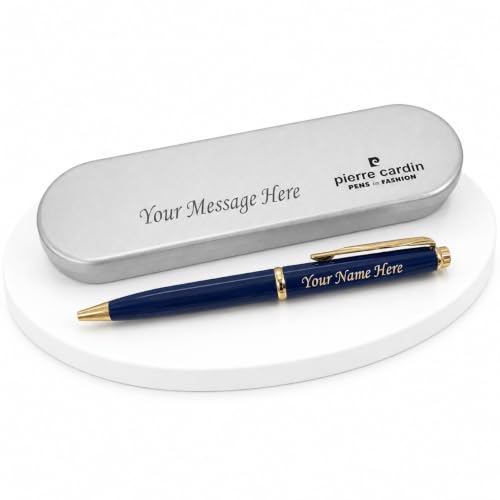 Image of SAVRI Customized Pen with Name Engraved & Message on Box | Personalized Blue Ball Pen Gift for Men & Women | Customised Pen Gift for Teachers Day Birthday Farewell Retirement | Metal Name Pen Gift Set