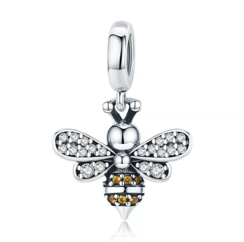 Charm de abeja en plata de ley 925 compatible con pulseras Pandora para mujer