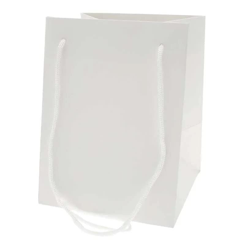 APAC Hand Tied Porto Bag Flower Bouquets (White) | Pack of 10 Bags | Eco-Friendly Cardboard Florist Bags | Presentation Bag | Gift Bags | 19 x 25cm | Choice of Stylish Colours