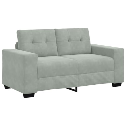 Sofá loveseat de terciopelo gris claro con diseño elegante de 160 cm 3