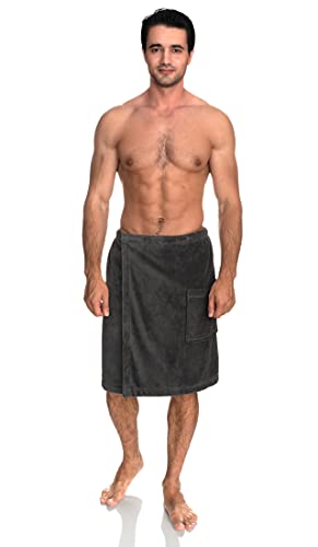 Image of TowelSelections Mens Cotton Shower Wrap Adjustable Terry Velour Spa Bath Towel Wrap Sauna Gym Towels for Men