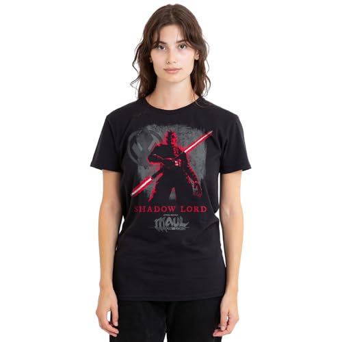 Maul Shadow Lord Dark Side Sith Camiseta de Mujer, Negro, L