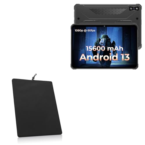 BoxWave Case Compatible with Hotwav R7 Rugged Tablet (10.1 in) - Velvet Pouch, Soft Velour Fabric Bag Sleeve with Drawstring - Jet Black