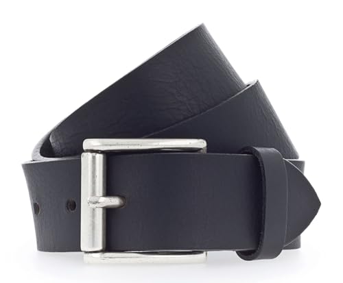 Ceinture Vanzetti ajustable en cuir noir W125 avec boucle robuste