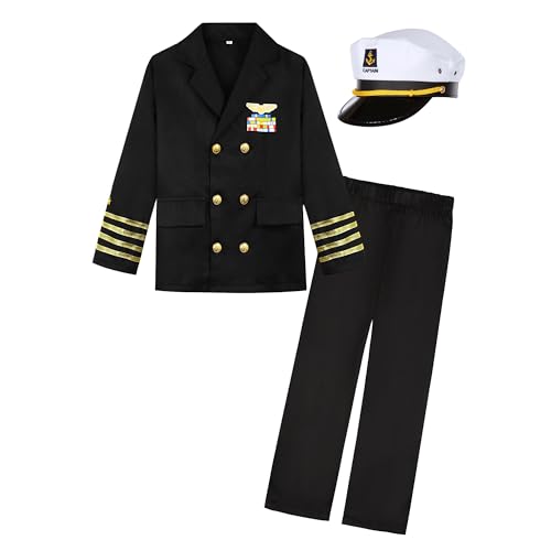 Disfraz Completo Capitán de Barco Infantil Azul Marino miniatura 4