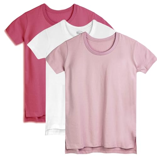 Image of Mightly Girls' Scooped Neck Short Sleeve T Shirts | 100% Organic Cotton, Colorful Casual Stylish Clothes