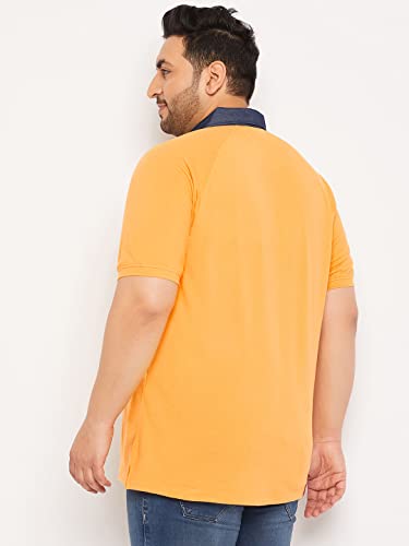 Image of Club York Men Cotton Blend Half Sleeve Polo Neck Solid Plus Size T-Shirts
