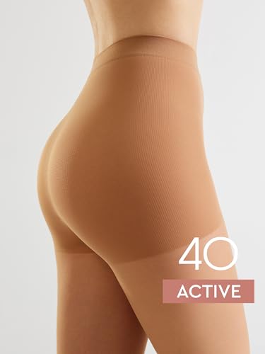 Image of Conte Women's High Waist Compression Pantyhose Tights with Control Top Active 40 Denier