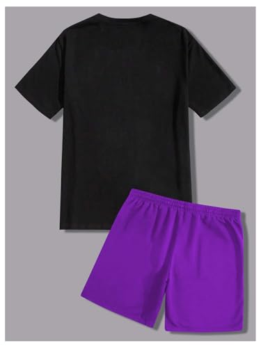 Men's Track Suit 2 Piece Set Short Sleeve Graphic Tees & Drawstring Waist Shorts Casual Outfits3