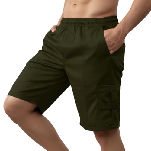 Image of NINQ Men's Half Cargo Shorts Featuring a Slim Yet Relaxed fit, Designed for Comfort. Stylish Casual Shorts with Functional Pockets, Perfect for Casual wear.