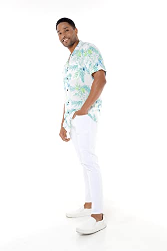 Image of Matchable Couple Hawaiian Shirt or Dress Signature Prints Orchid Breeze | Sold Individually; Matchable Couple Collection; Soft Comfortable Fabric; Signature Tropical Prints; Vacation Ready