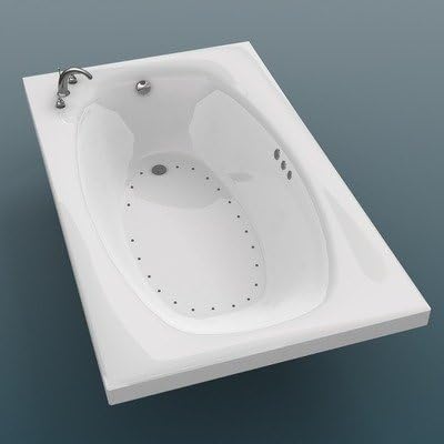 St. Kitts 36 x 66 x 23" Rectangular Air Jetted Bathtub Color/Trim / Tile Flange / Front Skirt / Drain: White / Polished Chrome / Yes / No / Left