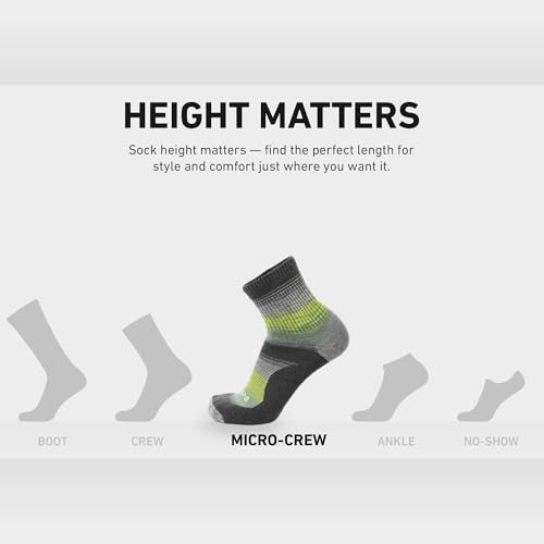 Image of GRIP6 Wool Micro-Crew Socks: Lightweight Wool Socks for Hiking, All Day Comfort - Wicking Crew Socks for Men and Women
