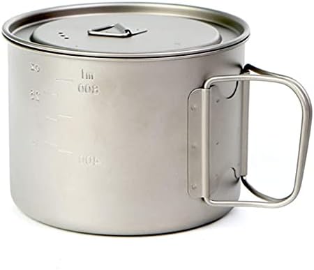 BIVOUAC 900ml Titanium Pot With Lid Titanium Cup titanium camping cookware Camp Pot Titanium Coffee Cup Backpacking