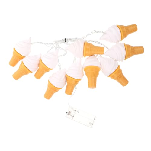 Homoyoyo Guirnalda de Luces LED Decorativas Forma de Helado 2 Metros 10 Luces Cálidas Diseño Colgante para Decoración Infantil y Fiestas Funcionamiento 2 Pilas Aa No Incluidas