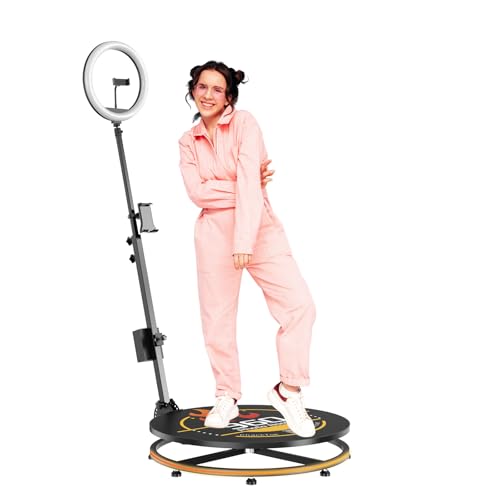 JIYANG 360 Photo Booth Machine with Honeycomb Case,360 Photo Booth Machine for Parties,Chacktok VIP,Software APP Remote Automatic Slow Motion Rotating 360 Video for 1-2People(22.5