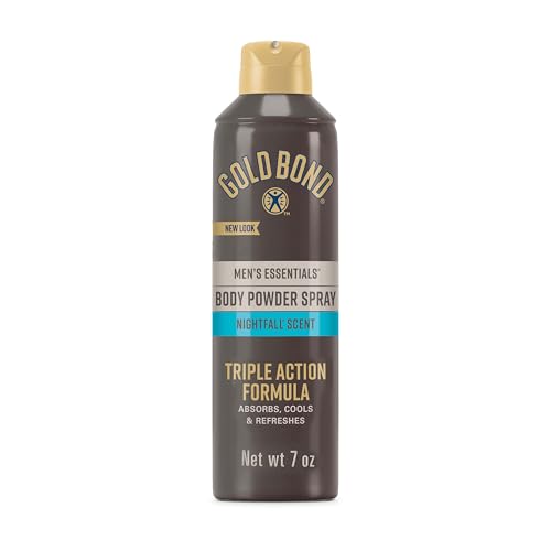 Gold Bond Mens Essentials Talc-Free Body Powder Spray 7 oz. Recharge Scent Wetness Protection