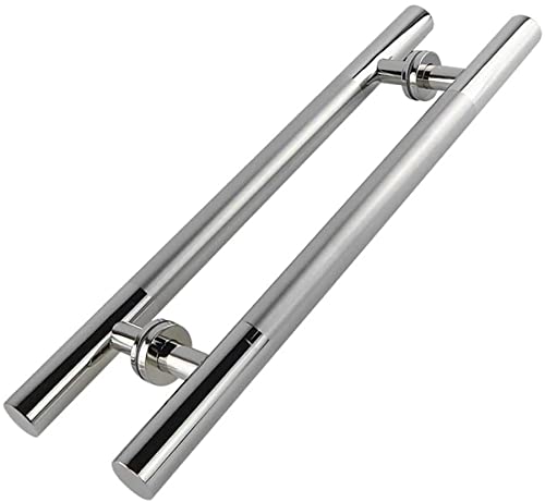Poignée de porte en bois tube rond en inox pour remplacer une quincaillerie usée