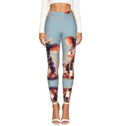 Leggings de compresión con estampado de vaca para mujer 2