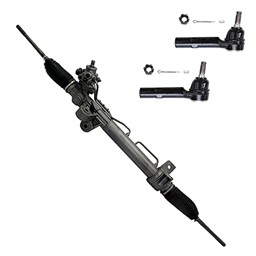 Detroit Axle - Complete Power Steering Rack and Pinion Assembly [WITH SENSOR] + Outer Tie Rod Replacement for Buick Enclave Chevy Traverse GMC Acadia Saturn Outlook - 3pc Set