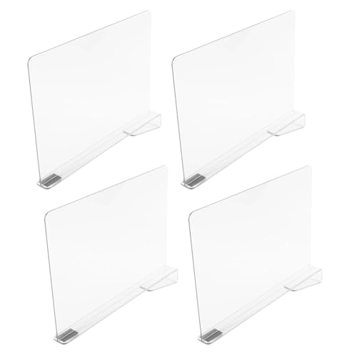 Luocute Séparateur D'étagère de Placard Transparent, Organisateur D'étagère Verticale en Plastique Pet Transparent pour Vêtements et Sacs, Séparateurs Transparents pour