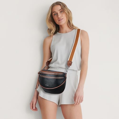 Image of Crossbody Sling Bags For Women Bum Purses Handbags Go Free Cross Body Fanny Packs For Woman Mon Shoulder Bag Gifts Black