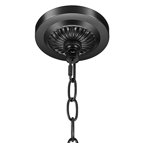 Image of Canomo 4.75 Inches Diameter Canopy Kit and 6 feet Pendant Light Fixture Chain with Maximum Fixture Weight of 50 Pounds for Chandelier or Swag Light Fixtures, Black