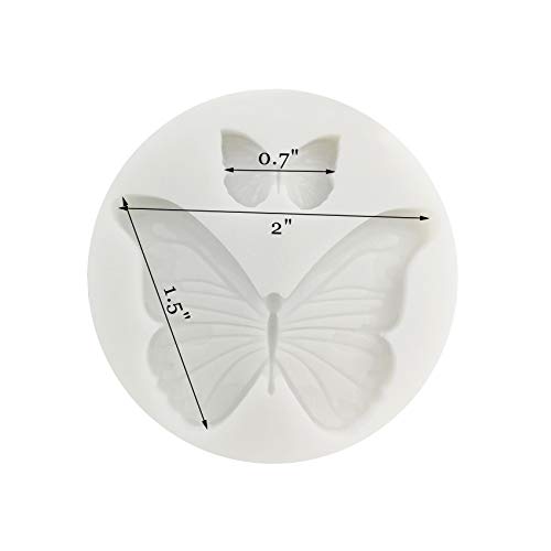2 pcs Butterfly Silicone Molds,Mini Butterfly Fondant for DIY Chocolate Candy Pudding Gum Paste Cupcake Cake Topper Decoration Desserts Jelly Shots Handmade Ice Cream Ice Cube Crystal Soap Mould - Thumbnail 3