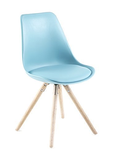 Preisvergleich Produktbild designbotschaft: Bergen Stuhl Türkis / Eiche - Esszimmerstuhl Besucherstuhl