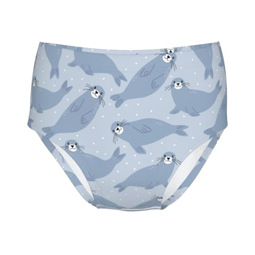 Cute Seal Arctic Animals Girls' Underwear Soft Cotton Little Girls Panties Comfort Briefs