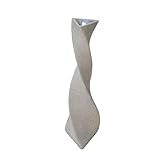 XBrand 39 in. H Freestanding Resin Fiberglass Sculptural Modern Twisted Pilar Outdoor Garden Fountain w/LED Light, White