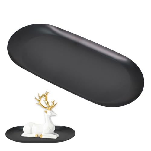 18x8.5cm Ovales Tablett Schwarz, Edelstahl, Kleines Langlebiges Deko...