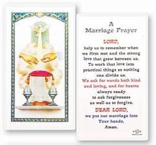 WJ Hirten StealStreet SS-Wjh-E24-713 a Marriage Prayer, Clear Holy Cards