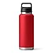 YETI Rambler 46 oz Bottle, Leakproof, Vacuum Insulated, Stainless Steel with Chug Cap, Rescue Red