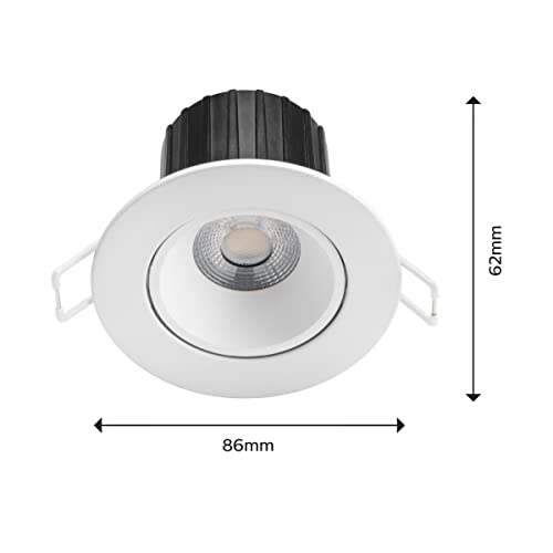 Philips LED Abrosa Bathroom Spotlight 2700K 9W IP44 [Warm White - White] For Indoor Lighting, Bathroom and Kitchen