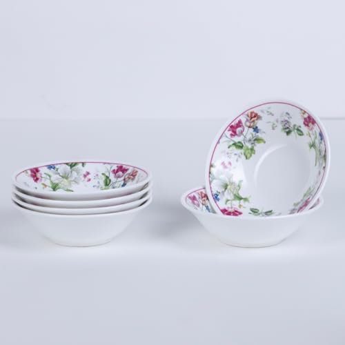 Image of GOLDEN QUEEN'S Small Bowls - Set of 6 | Perfect for Snacks, Fruits, Dessert, Salad & dips | Microwave Safe - Garden Splendor