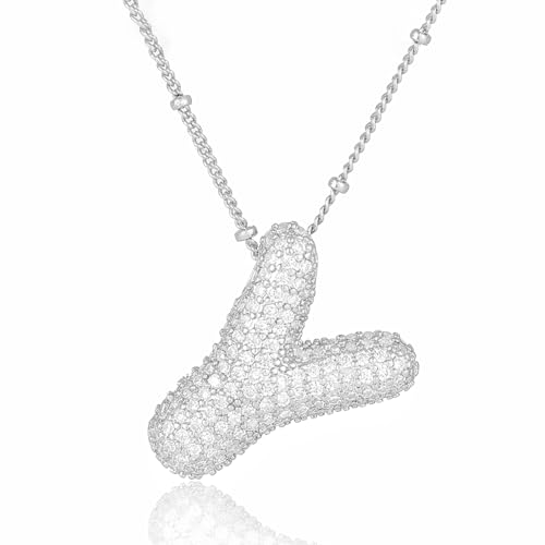 Anniversaire bijoux cadeaux pour femmes avec initiale Y en zircone brillante