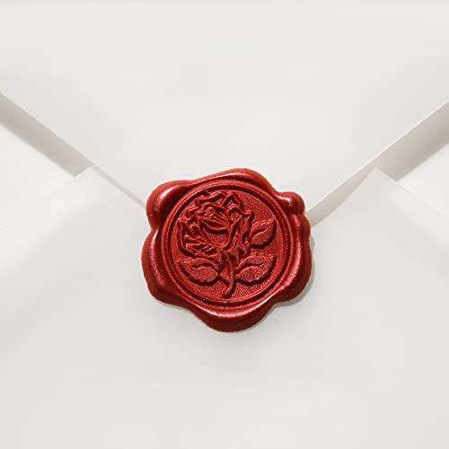 20 Pcs Wax Seal Stickers Round Envelope Stickers Suitable for DIY Photo Frames as Wedding Decorations(Red,Rose-b)