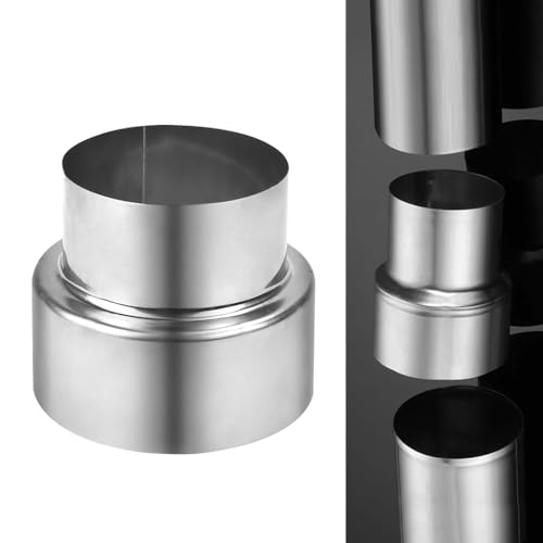 Kleemeiero Reducción Tubo de Chimenea para 100mm a 80mm, Adaptador Reductor Tubo Escape, Adaptador de Reducción para Tubo de Chimenea de Acero Inoxidable, Conector de Tubo Chimenea Humo