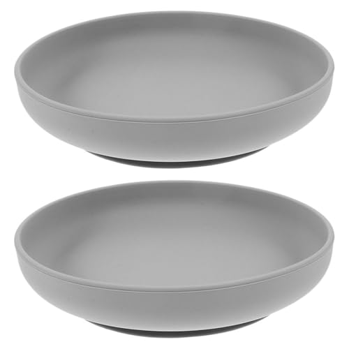 NULYLU Silicone Dinnerware 2 Pack Suction Plate for Seniors and Disabled Spill Proof Lid Easy to Clean for Daily Use