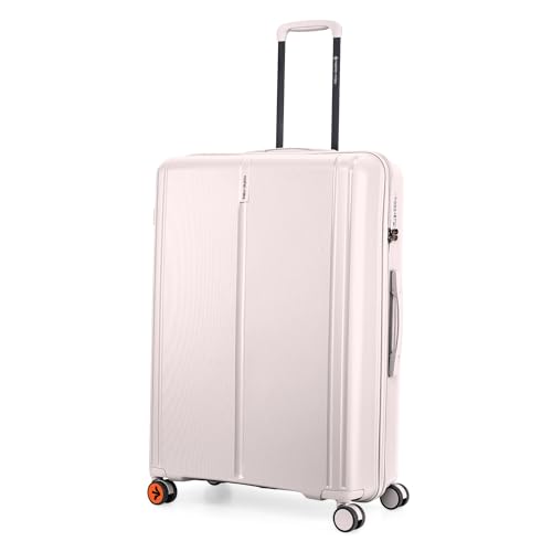 Image of Nasher Miles The Line Hard-Sided Polypropylene Check-in Luggage 28 inch | 75cm | 8 Wheels Large Trolley Bag for Travel | Suitcase (White)