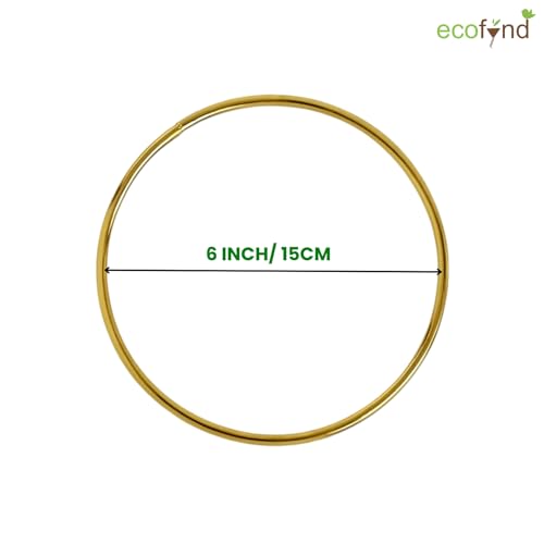 Image of ecofynd 10pcs Circle 6 Inch Metal Crafts Hoops, Gold Dream Catcher Rings Supplies, Macrame Creations Ring for Wreath Crafts, DIY Projects handicrafts Decoration Wall Hanging Craft (CS4003-GO)