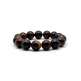 Tigerauge Armband 14mm Multicolor | Schutz und innere Stärke | Edelsteine aus Südafrika | Handgefertigtes Perlenarmband aus Deutschland | Schmuck für Damen & Herren