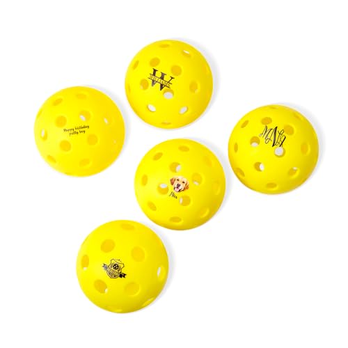 Custom 40 Hole Pickleball Balls, Personalized Name and Photo Outdoor Pickle Ball Gift for Pickleball Lover