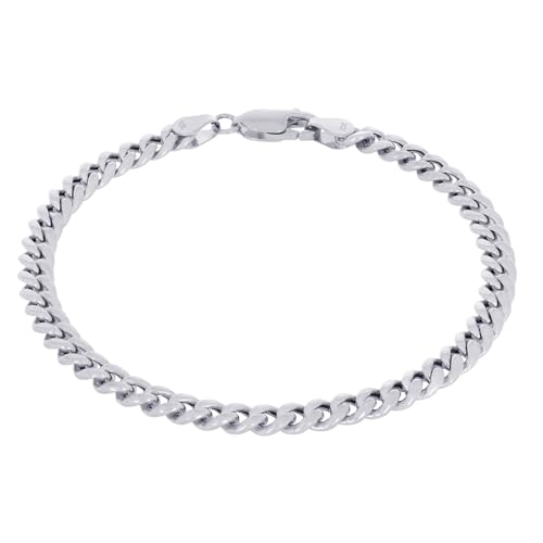 Nuragold 10K Real White Gold Miami Cuban Link Chain Bracelet 7"-9" (3mm-9mm) Italian Jewelry for Men & Women2