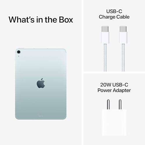 Image of Apple iPad Air 27.59 cm (11″) (M4): Liquid Retina Display, 512 GB, 12MP Front /Back Camera, Wi-Fi 7 with Apple N1 + 5G Cellular, Touch ID, All-Day Battery Life - Blue