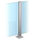 Pali universali in acciaio inox 304 per ringhiera in vetro, estremità centrale e angolare per vetro da 8-12 mm, ideale per scale, balconi, terrazze e recinzioni per piscine, altezza regolabile (80-107