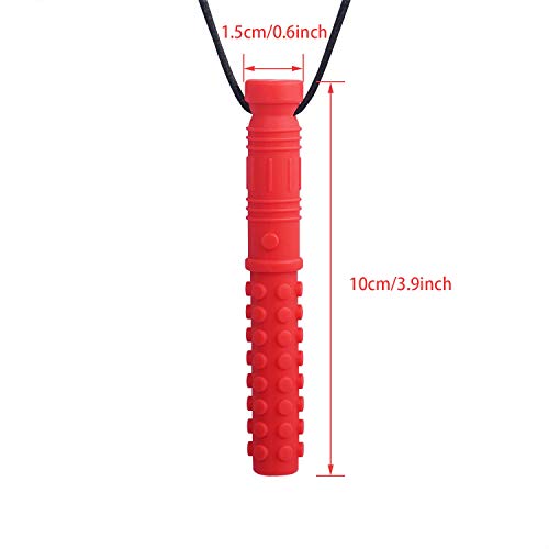 Seeway Mace Chew Necklace for Sensory Kids, Silicone Autism Chew Toys, Oral Motor Chewy Necklace Sensory for Chewing, ADHD, Biting or Special Needs (6 Pack)