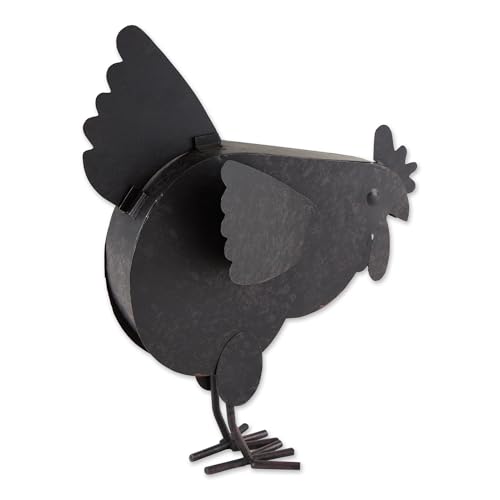 Zingz & Thingz Galvanized Metal Collection Country Farmhouse Animal Garden Sculpture, 11.25x3.75x14.5, Hen with Chicks